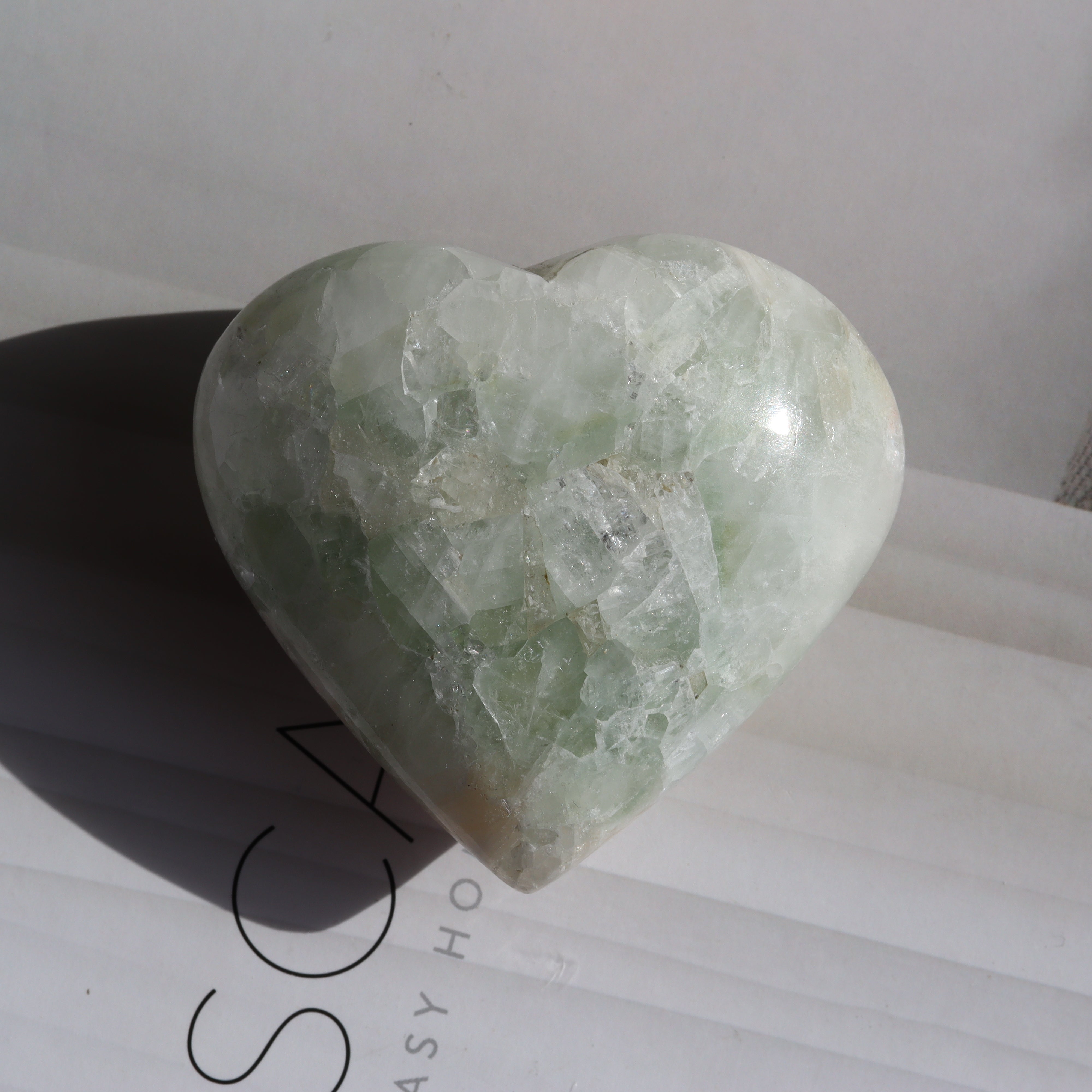 Green Apophyllite with Stilbite Heart